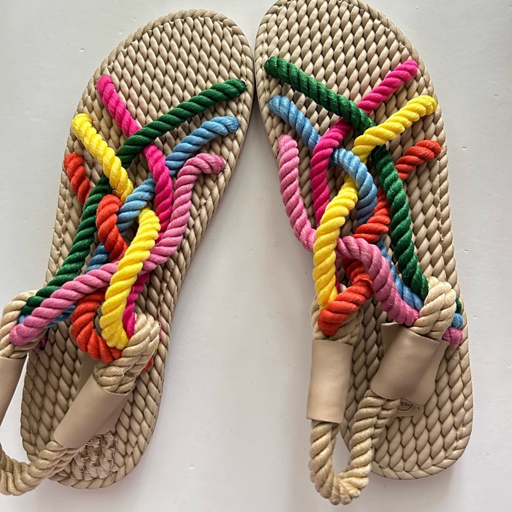 The Rainbow Color Rope Sandals